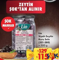 LİO SİYAH ZEYTİN KURU SELE 500 G